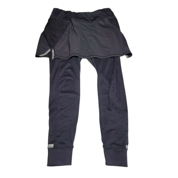 Athleta Legging Skirt Fleece Run Train Walk Exercise Womens Large Black - Picture 1 of 9